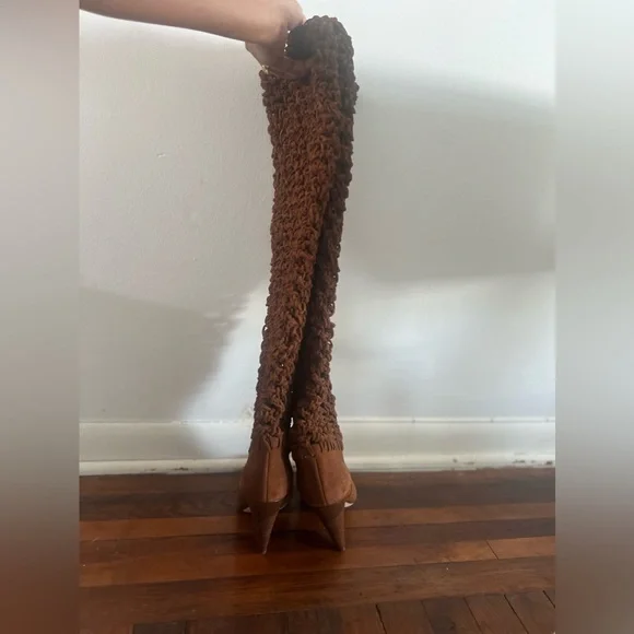 Saint Laurent Suede Twine Niki 105 Boot - Picture 14 of 14